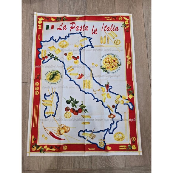NWOT SUR LA TABLE NATURAL CANVAS TOTE BAG PASTA IN ITALY DISH TOWEL KITCHEN - Picture 7 of 12